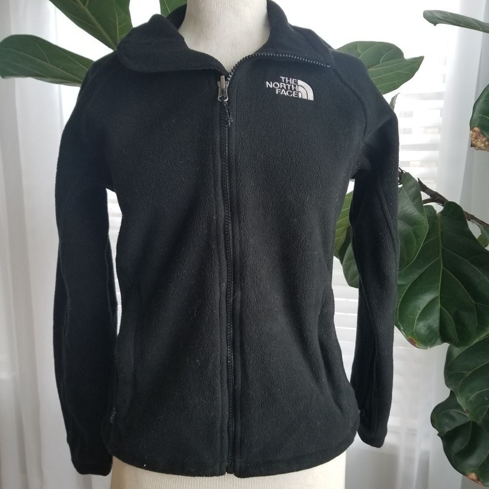 North face full zip fleece jacket small petite black